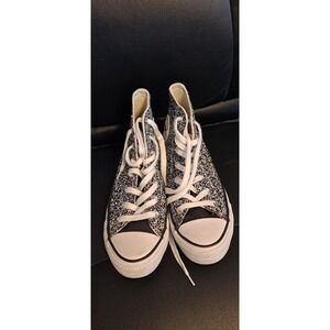 Converse Women's Sneakers Shoes size 7 Black White Asphalt Hi‎ Top Textured